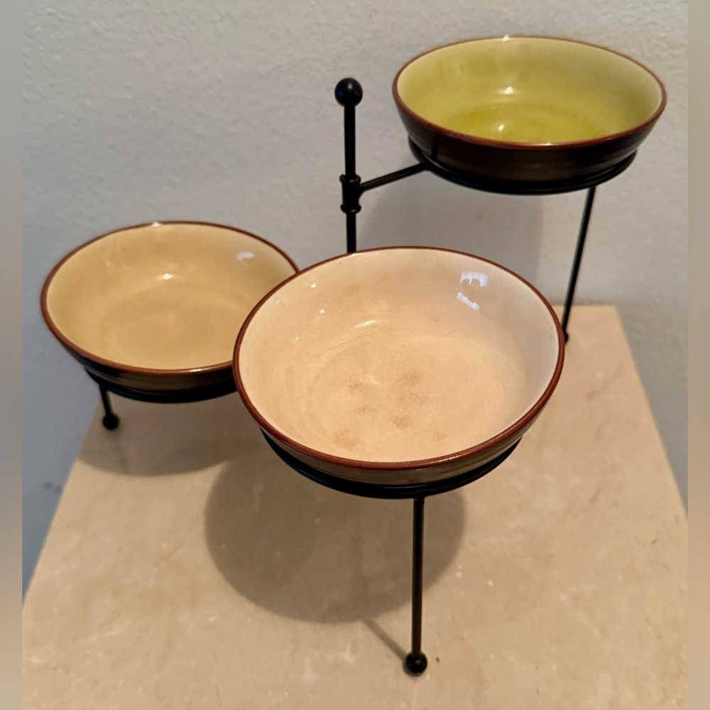 Pier 1 Imports 4 Piece Serving Dish Set for condiments or small appetizers.